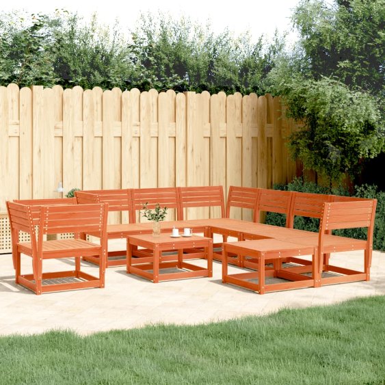 8-tlg. Garten-Lounge-Set Massivholz Kiefer