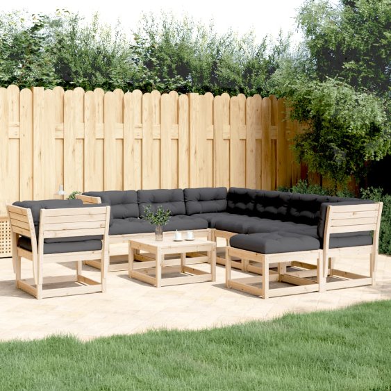 8-tlg. Garten-Lounge-Set Massivholz Kiefer