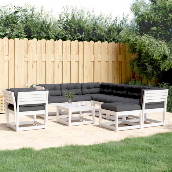 8-tlg. Garten-Lounge-Set mit Kissen Massivholz Kiefer