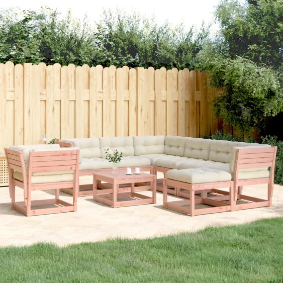 8-tlg. Garten-Lounge-Set mit Kissen Massivholz Kiefer
