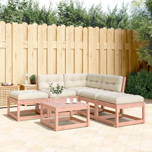 5-tlg. Garten-Sofagarnitur mit Kissen Massivholz Kiefer