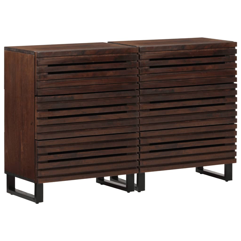 vidaXL Sideboard 2 Stk. 60x34x75 cm Raues Massivholz Mango