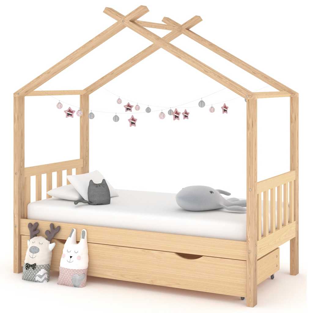 vidaXL Kinderbett mit Schublade Massivholz Kiefer 70x140 cm