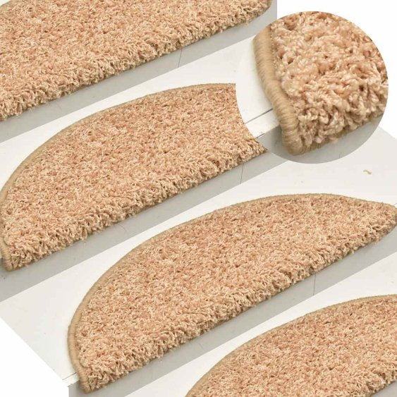 vidaXL Stufenmatten 15 Stk. 56x17x3 cm Grau Halbrund