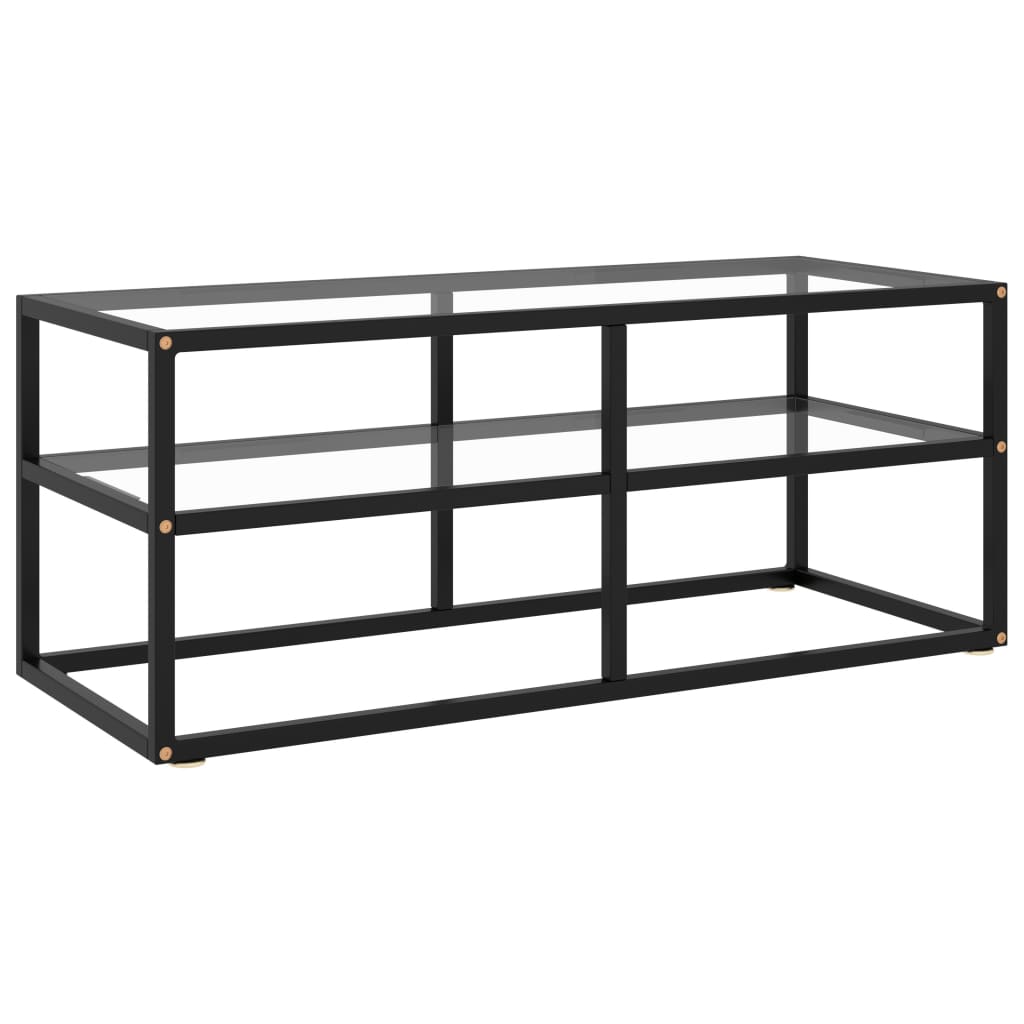 vidaXL TV-Schrank Schwarz mit Hartglas 100x40x40 cm