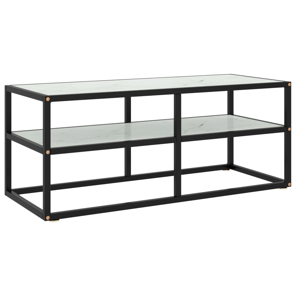 vidaXL TV-Schrank Schwarz mit Hartglas 100x40x40 cm