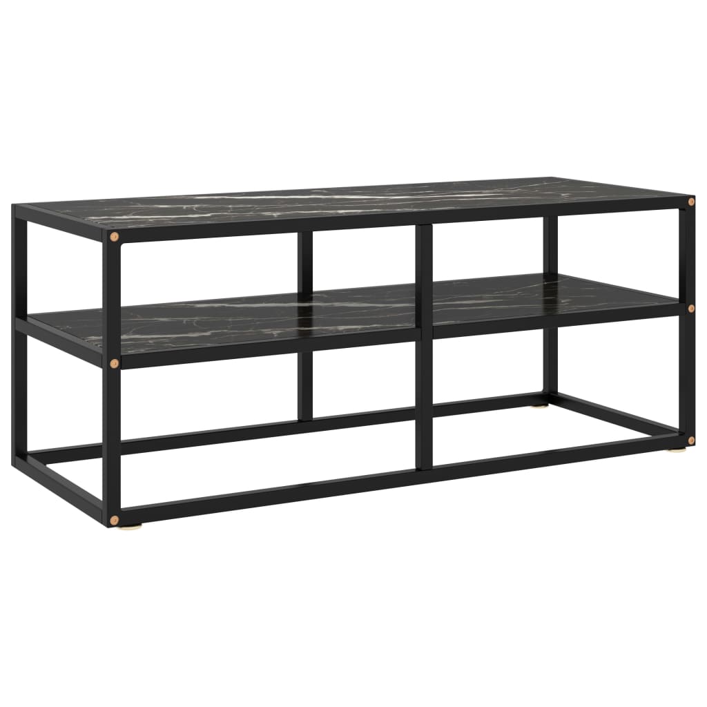 vidaXL TV-Schrank Schwarz mit Hartglas 100x40x40 cm