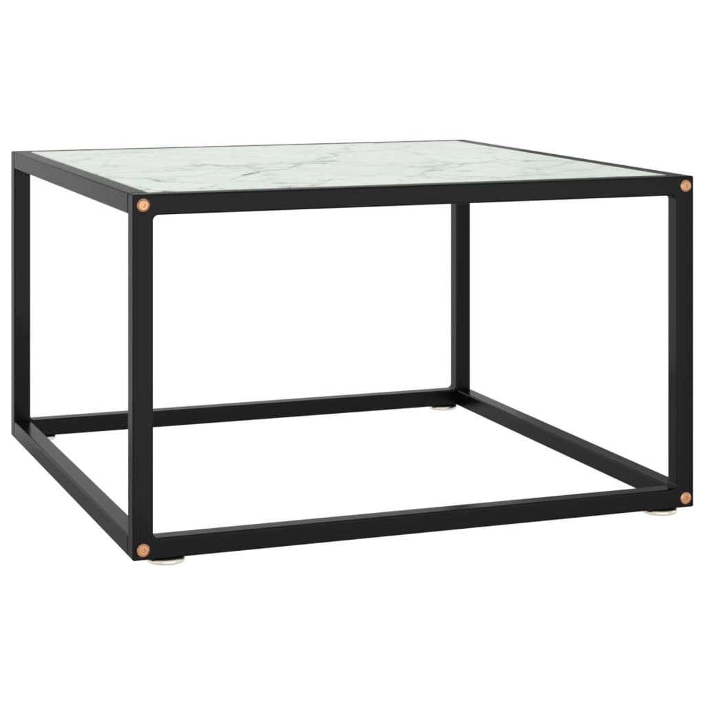 vidaXL Couchtisch Schwarz mit Hartglas 60x60x35 cm