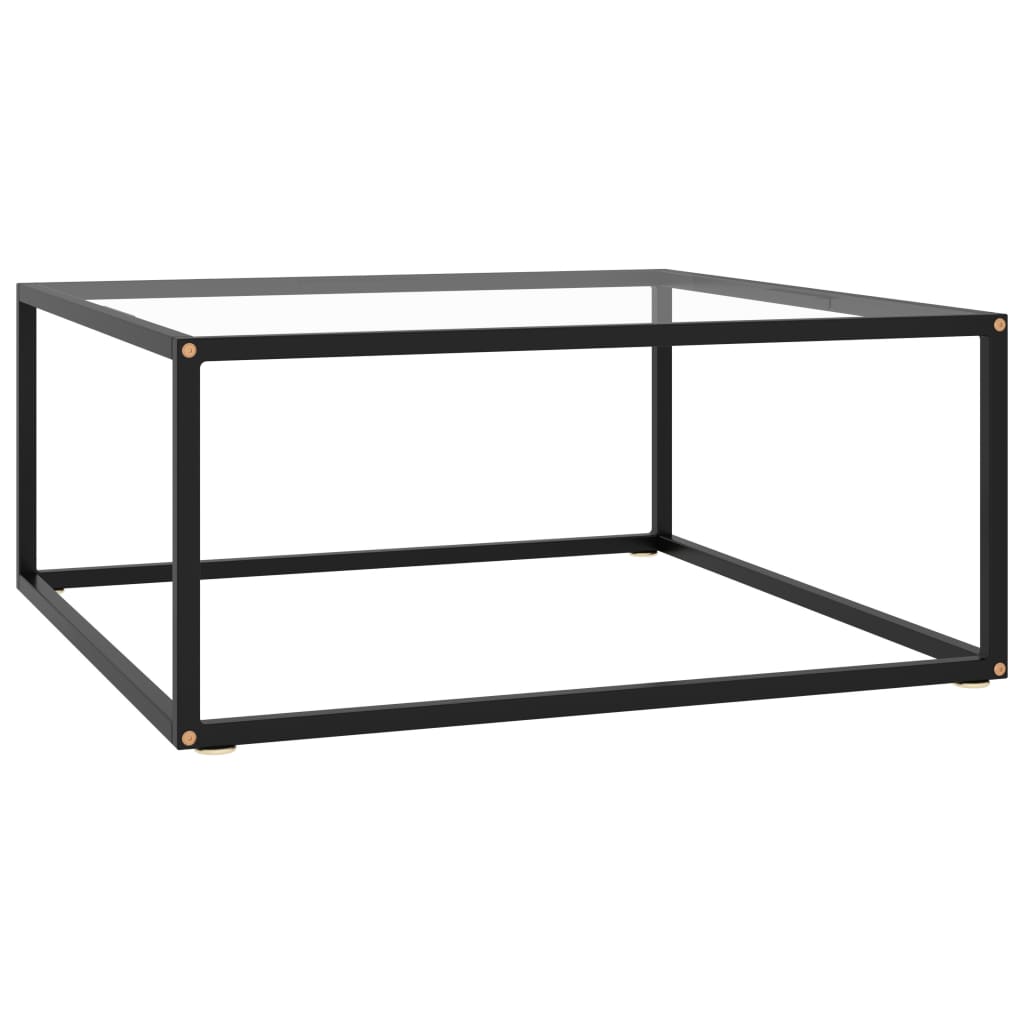 vidaXL Couchtisch Schwarz mit Hartglas 60x60x35 cm