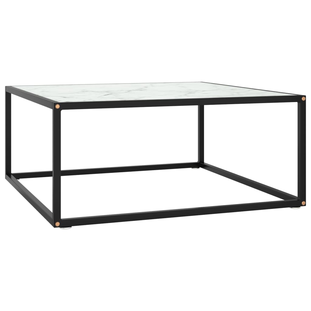 vidaXL Couchtisch Schwarz mit Hartglas 60x60x35 cm