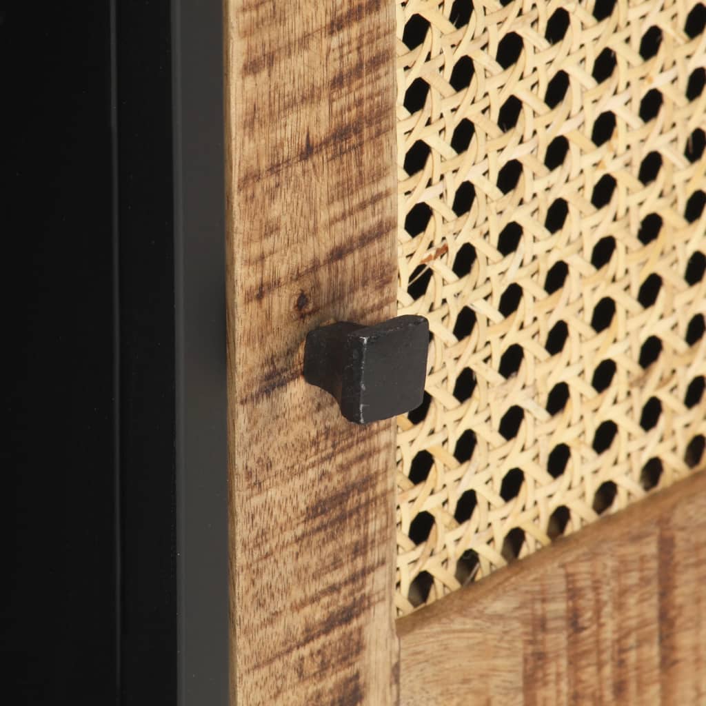 vidaXL TV-Schrank 120x30x40 cm Raues Mangoholz und Wiener Geflecht