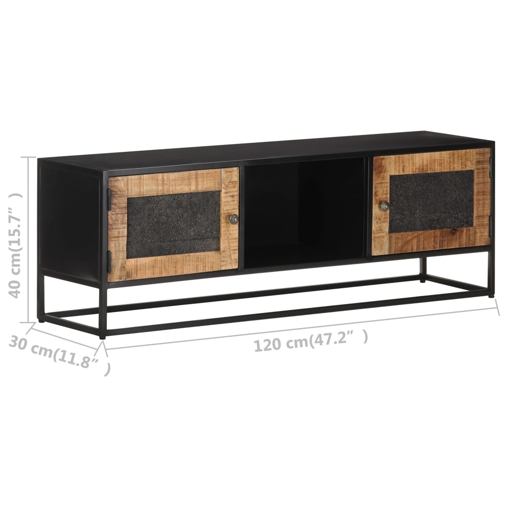 vidaXL TV-Schrank 120x30x40 cm Raues Mangoholz