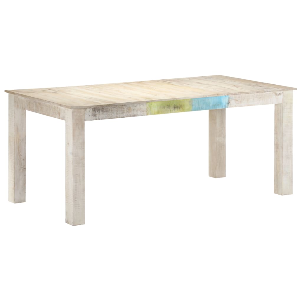 vidaXL Esstisch Weiß 180x90x76 cm Mango Massivholz