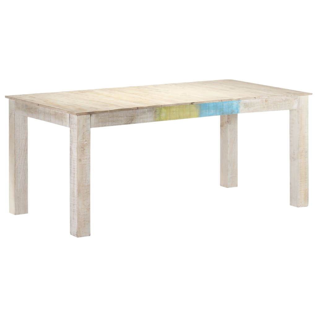 vidaXL Esstisch Weiß 180x90x76 cm Mango Massivholz