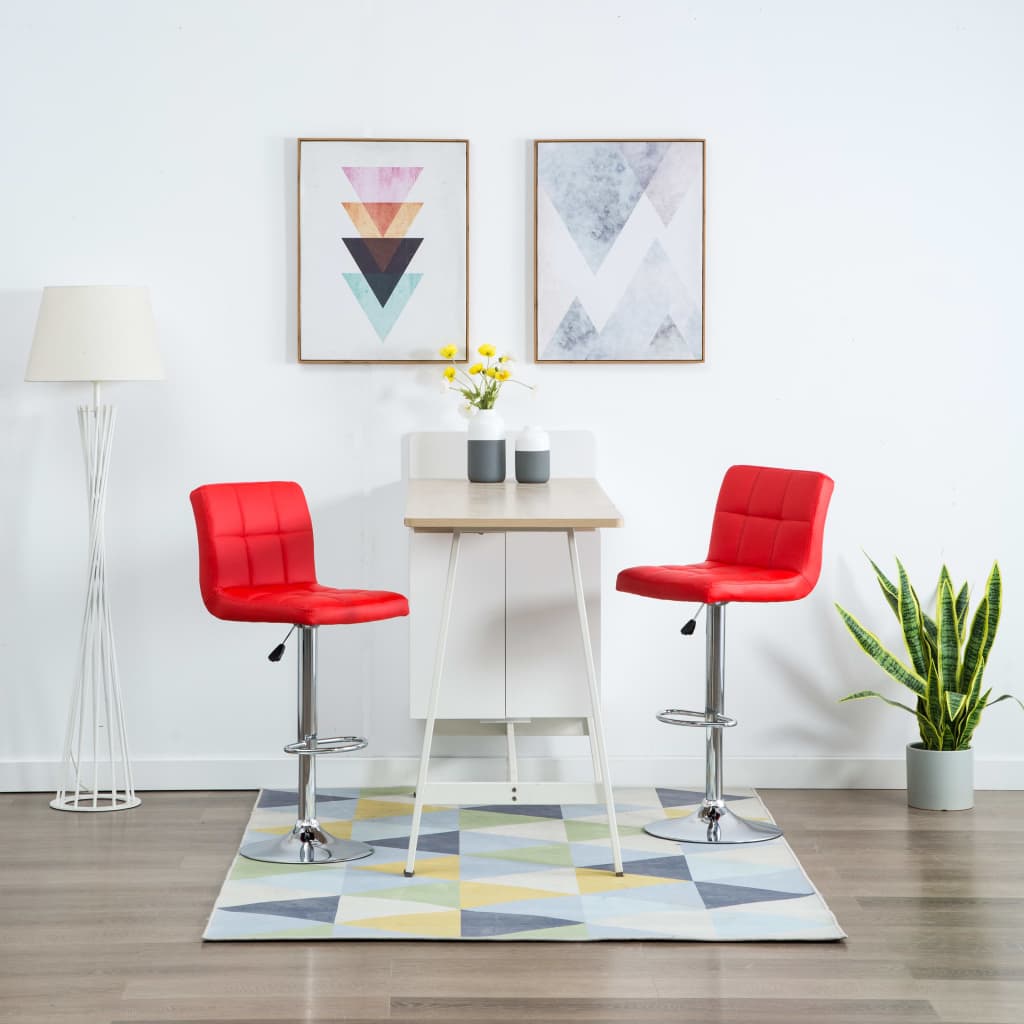 vidaXL Barhocker 2 Stk. Weiß Kunstleder