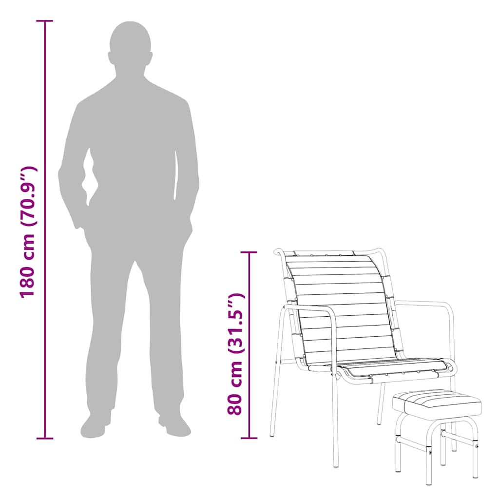 vidaXL Relaxsessel mit Fußhocker Braun Echtleder