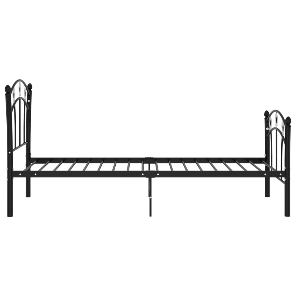 vidaXL Einzelbett mit Fußball-Design Schwarz Metall 90x200 cm