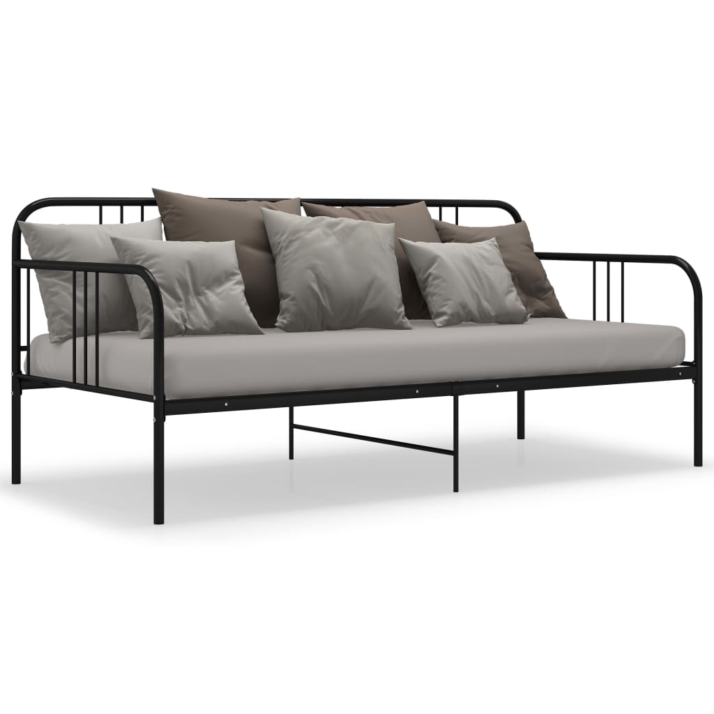 vidaXL Schlafsofa Bettgestell Schwarz Metall 90x200 cm