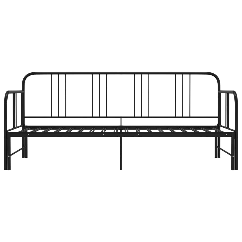 vidaXL Tagesbett Ausziehbar Schwarz Metall 90x200 cm