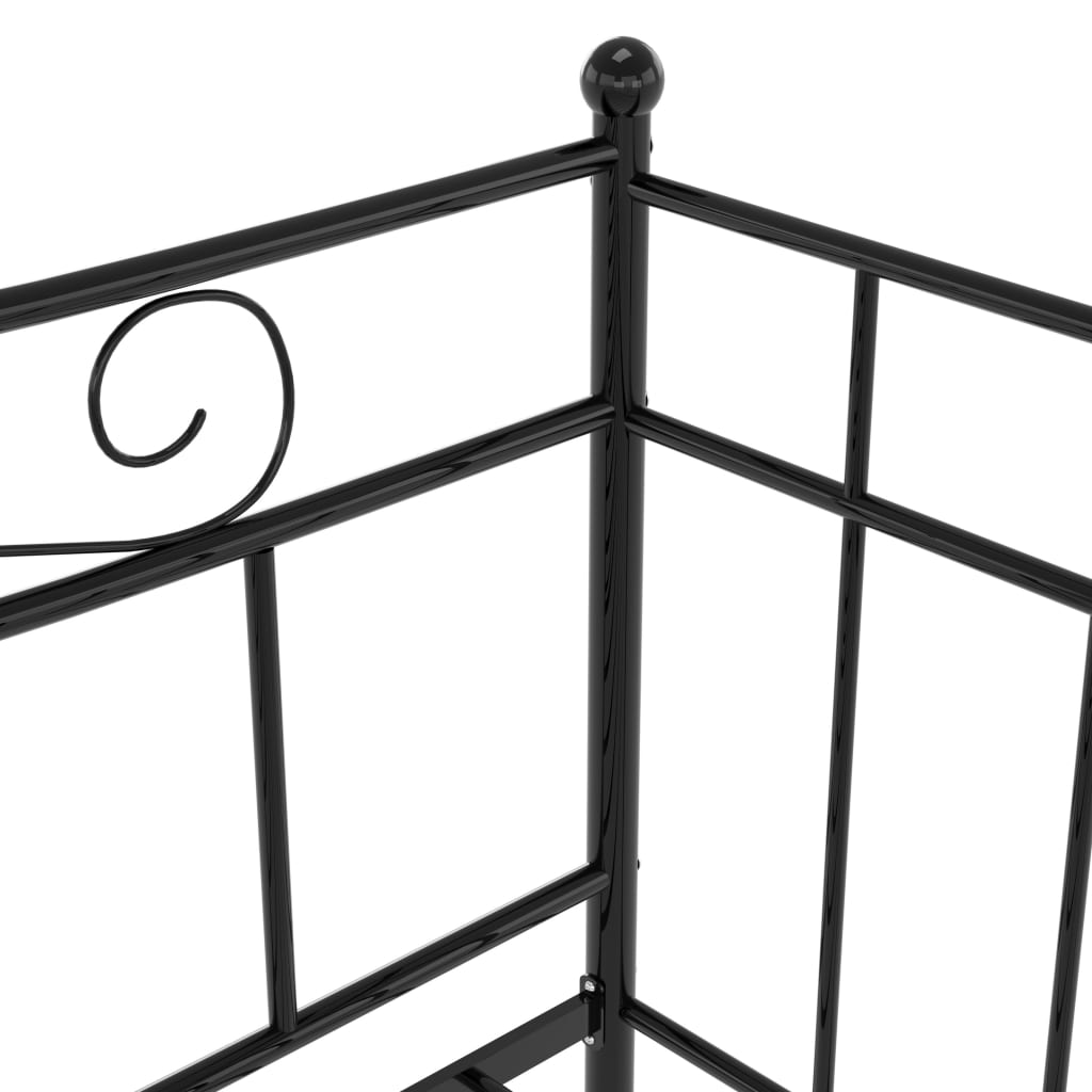 vidaXL Ausziehsofa Bettgestell Schwarz Metall 90x200 cm