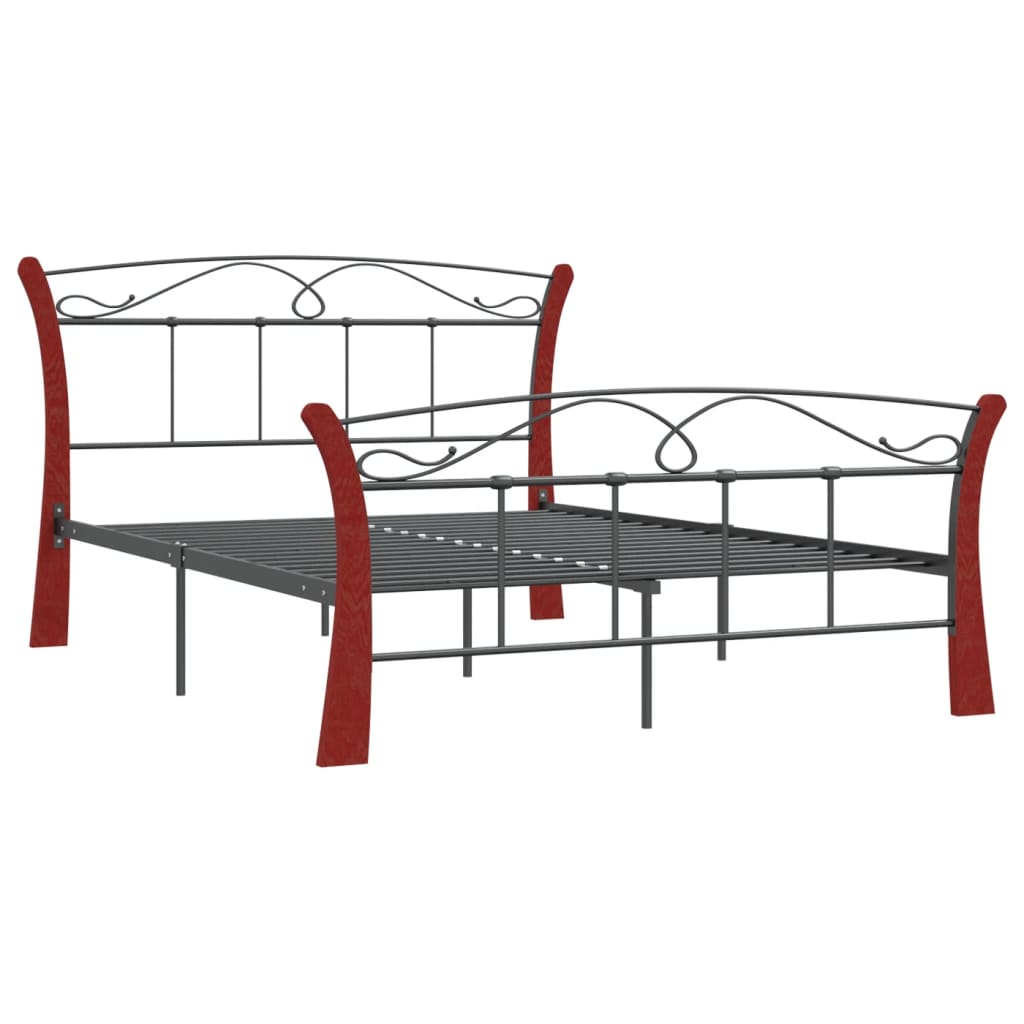 vidaXL Bettgestell Schwarz Metall 120x200 cm