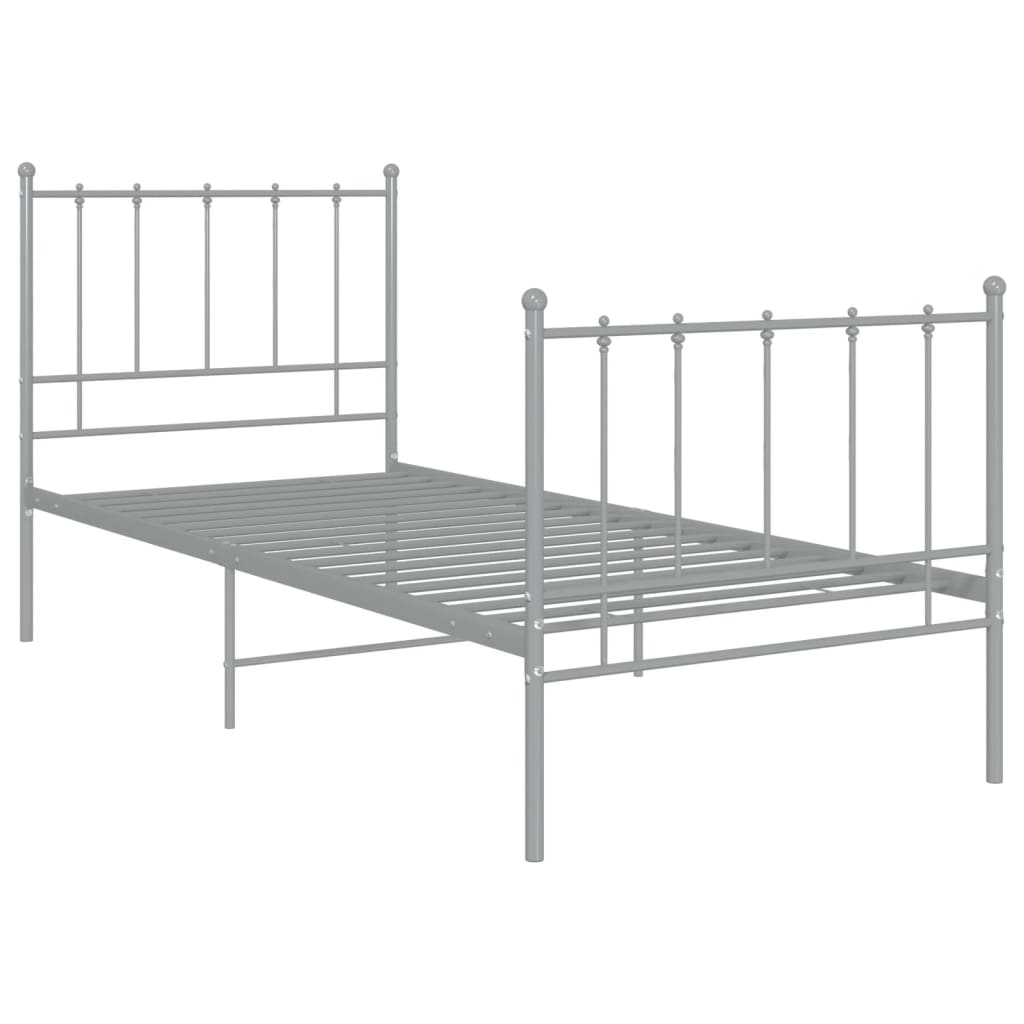 vidaXL Bett Grau Metall 100x200 cm