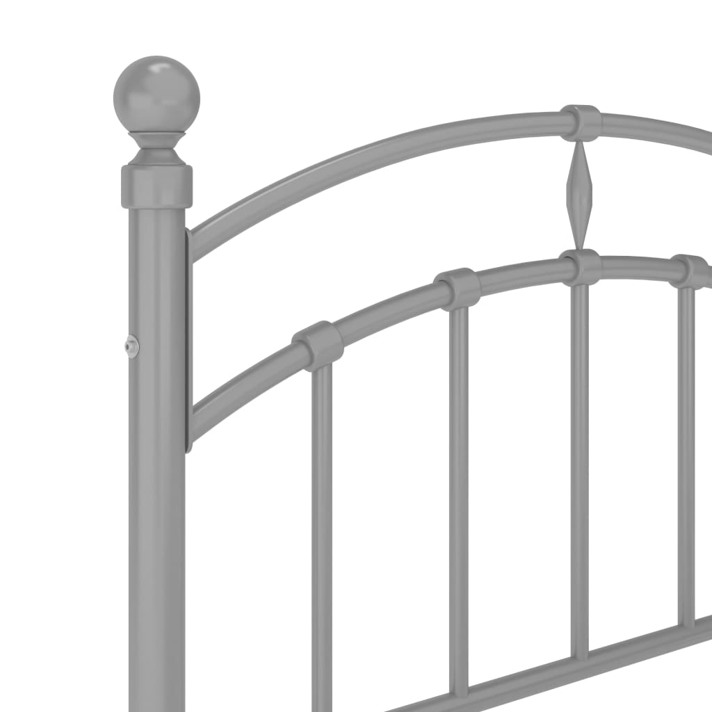 vidaXL Bettgestell Grau Metall 90x200 cm