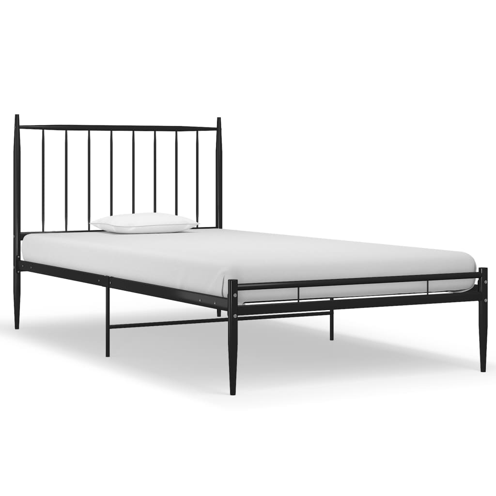 vidaXL Bett Schwarz Metall 90x200 cm
