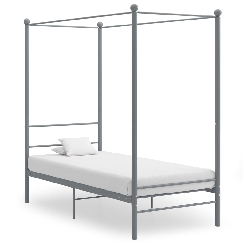 vidaXL Himmelbett Schwarz Metall 90x200 cm