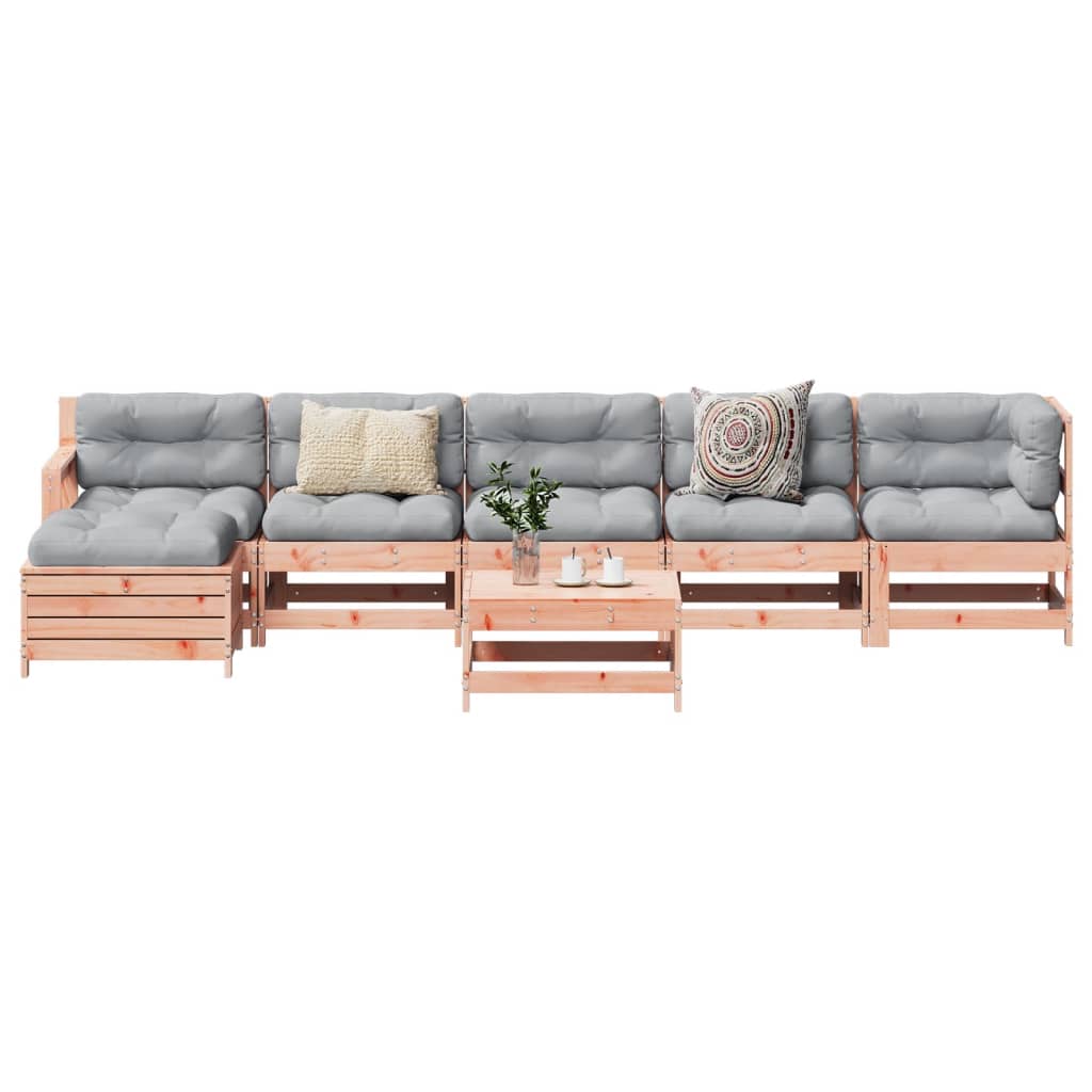 7-tlg. Garten-Lounge-Set Weiß Massivholz Kiefer