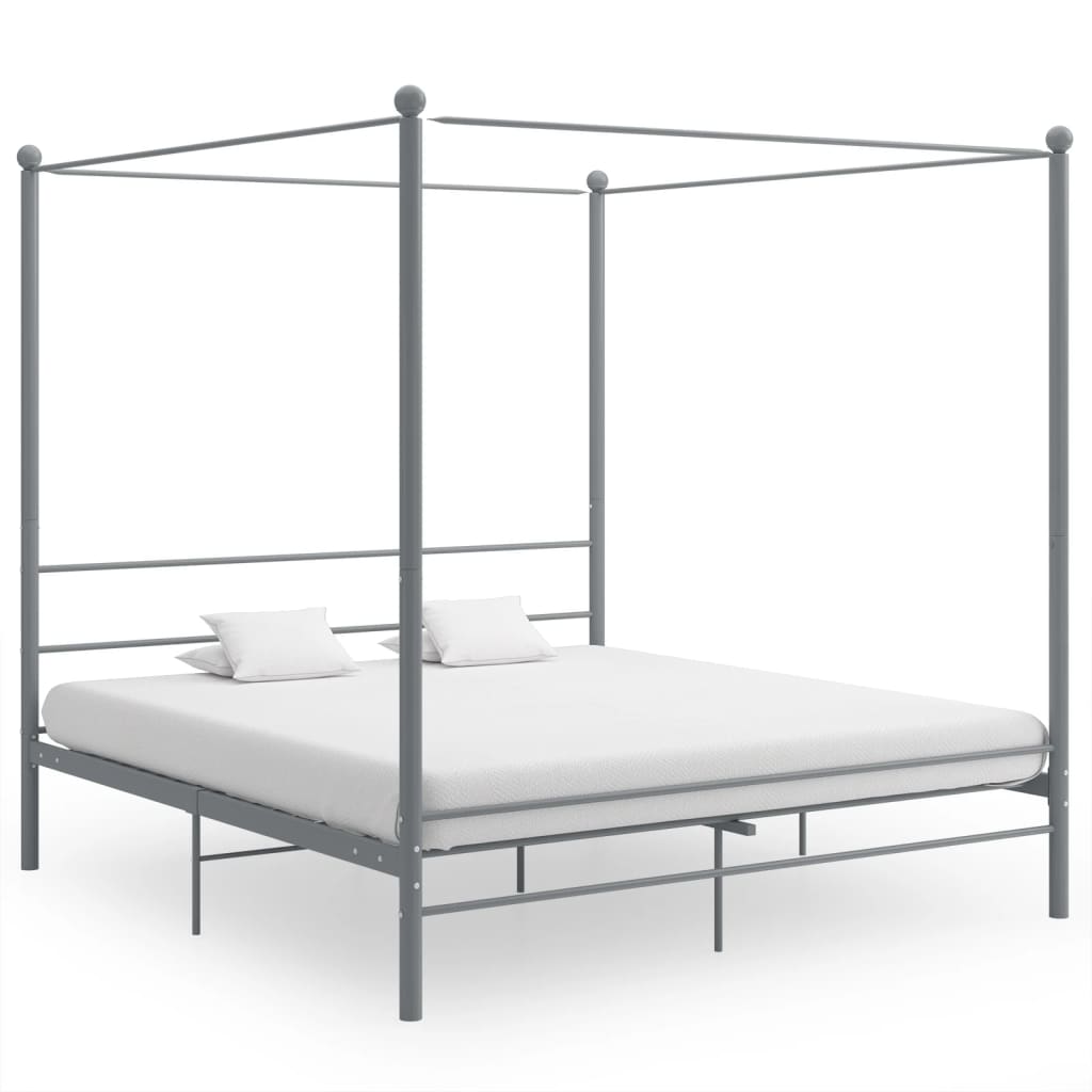 vidaXL Himmelbett Schwarz Metall 120x200 cm