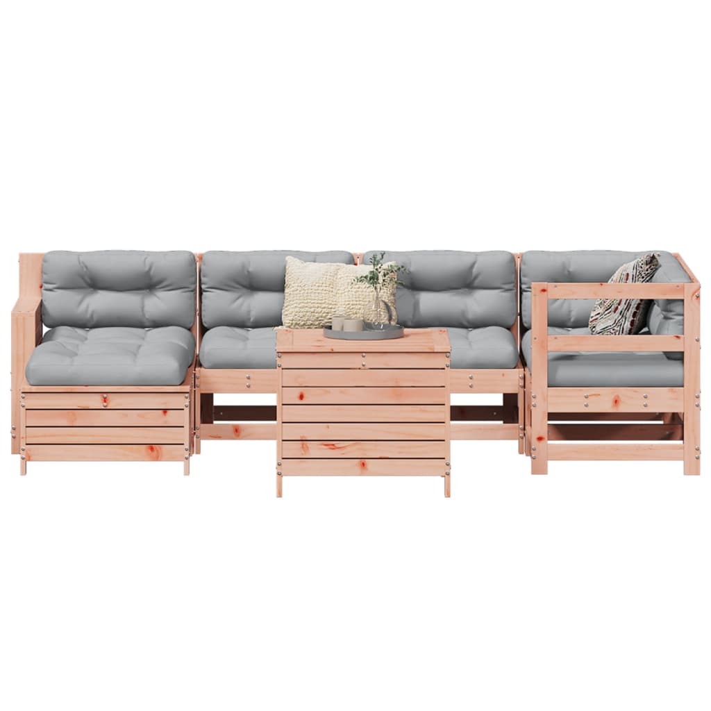 7-tlg. Garten-Sofagarnitur Weiß Massivholz Kiefer