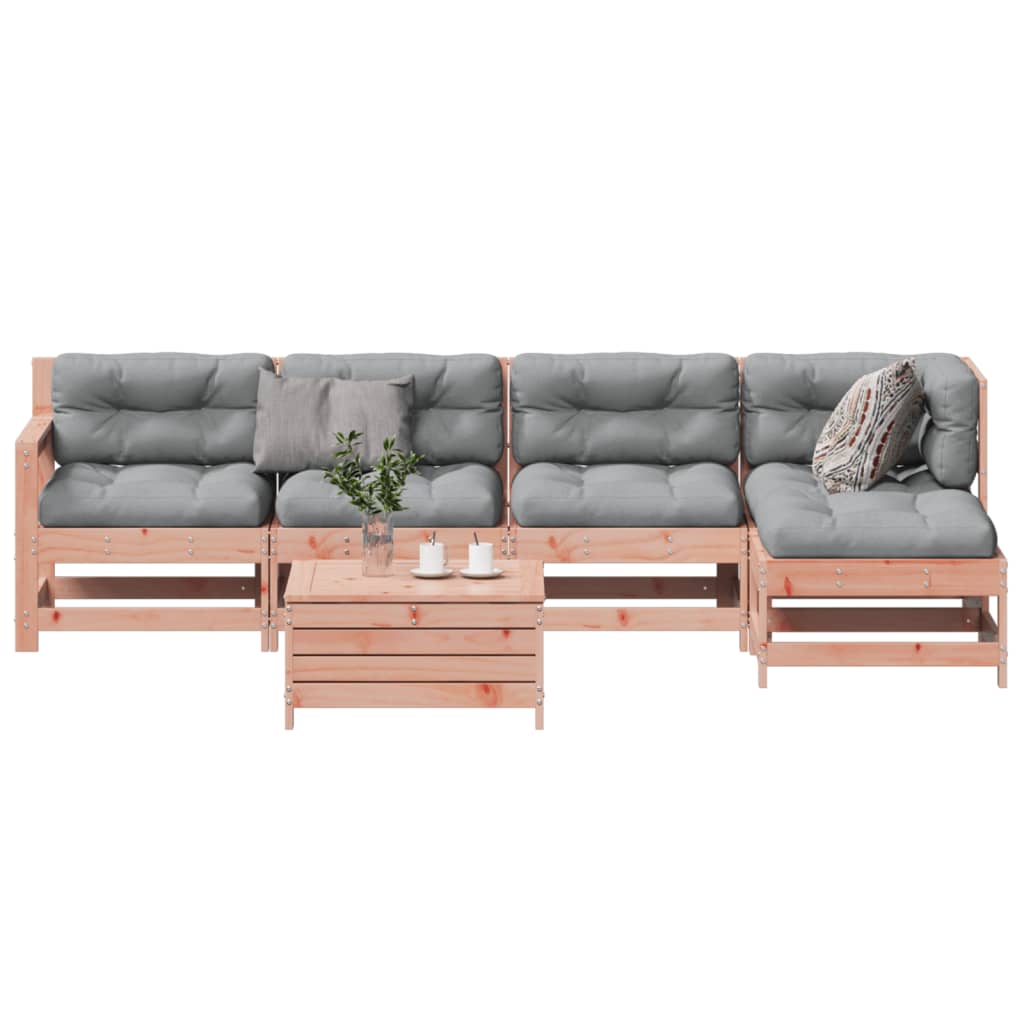 6-tlg. Garten-Lounge-Set mit Kissen Massivholz Kiefer