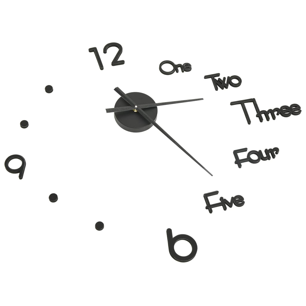 vidaXL 3D-Wanduhr Modernes Design Schwarz 100 cm XXL