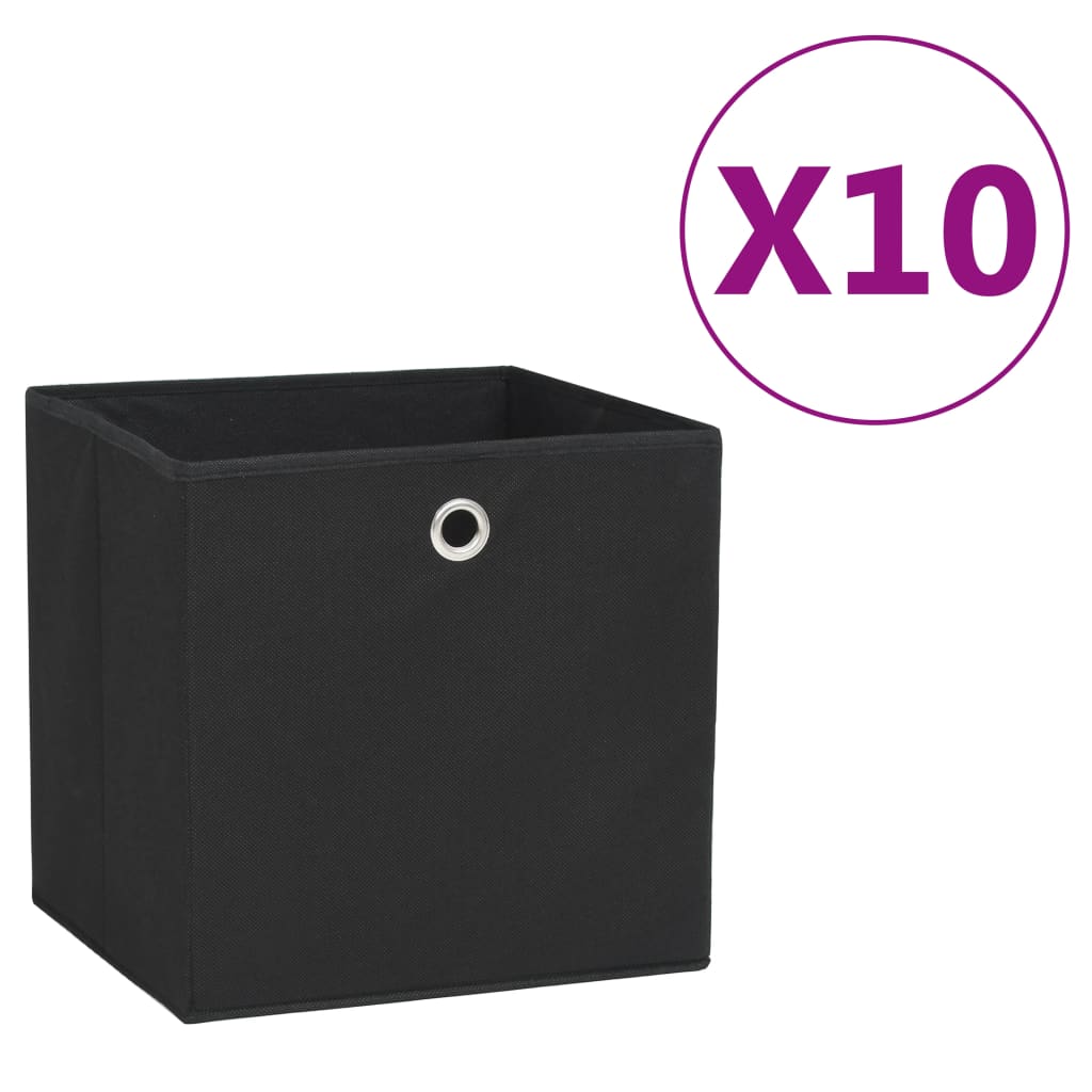 vidaXL Aufbewahrungsboxen 4 Stk. Vliesstoff 28x28x28 cm Schwarz