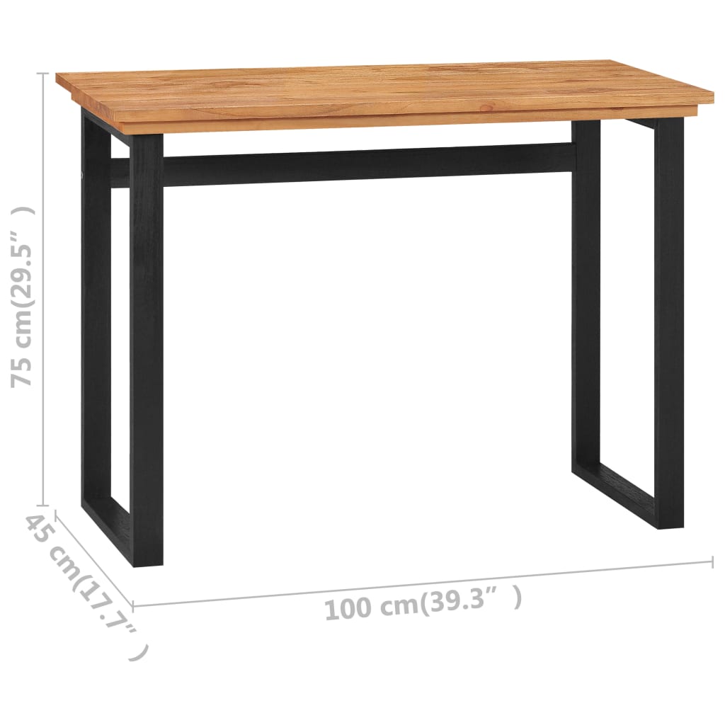 vidaXL Schreibtisch 100x45x75 cm Massivholz Teak