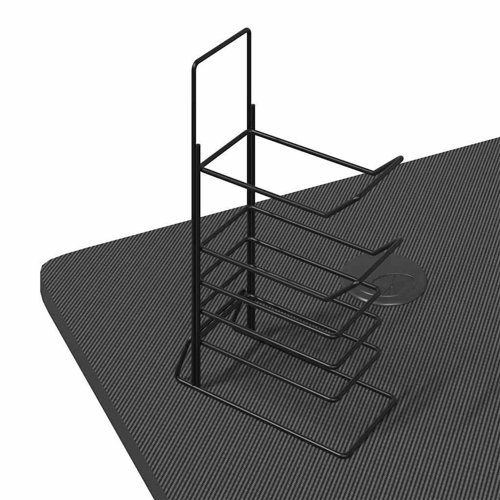 vidaXL Gaming-Schreibtisch mit LED und Z-Gestell Schwarz 90x60x75 cm