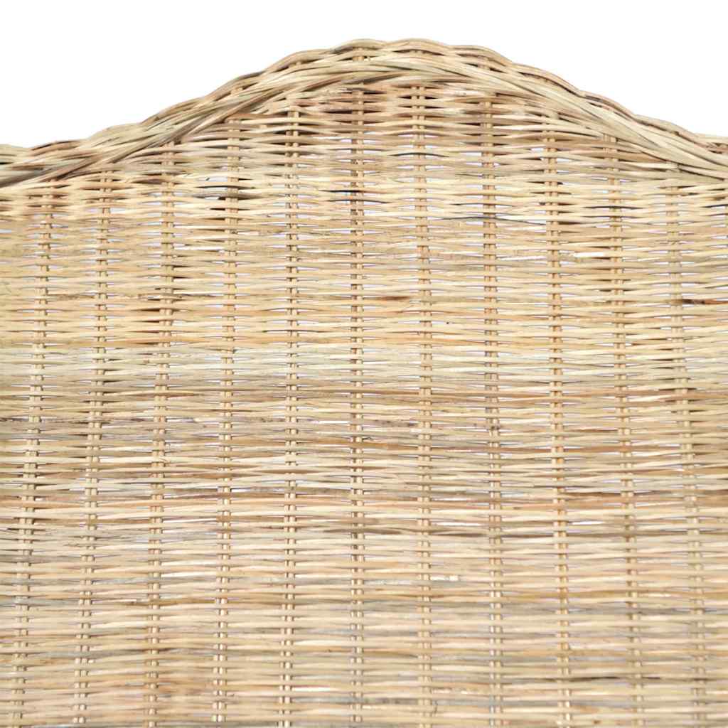 vidaXL Sessel mit Kissen Natur-Rattan und Leinen
