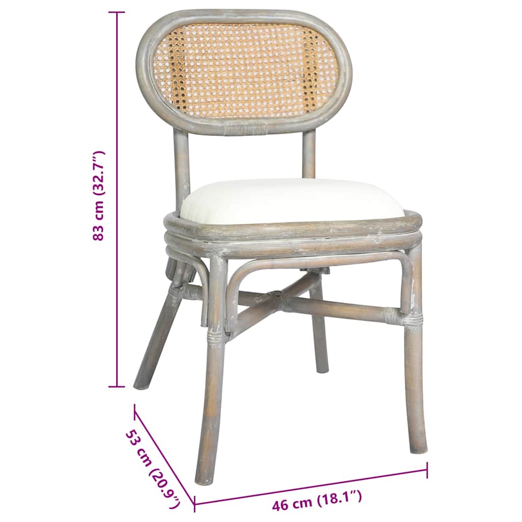 vidaXL Esszimmerstühle 2 Stk. Grau Leinen