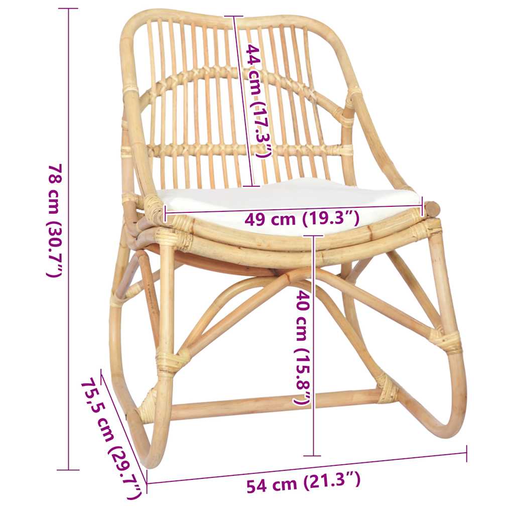 vidaXL Rattenstuhl Leinen