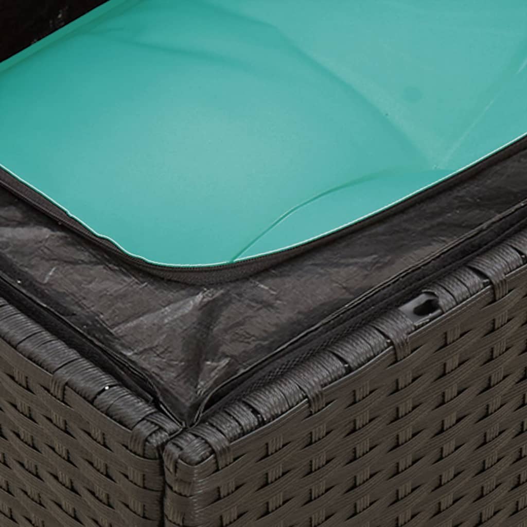 4-tlg. Garten-Sofagarnitur mit Kissen Schwarz Poly Rattan