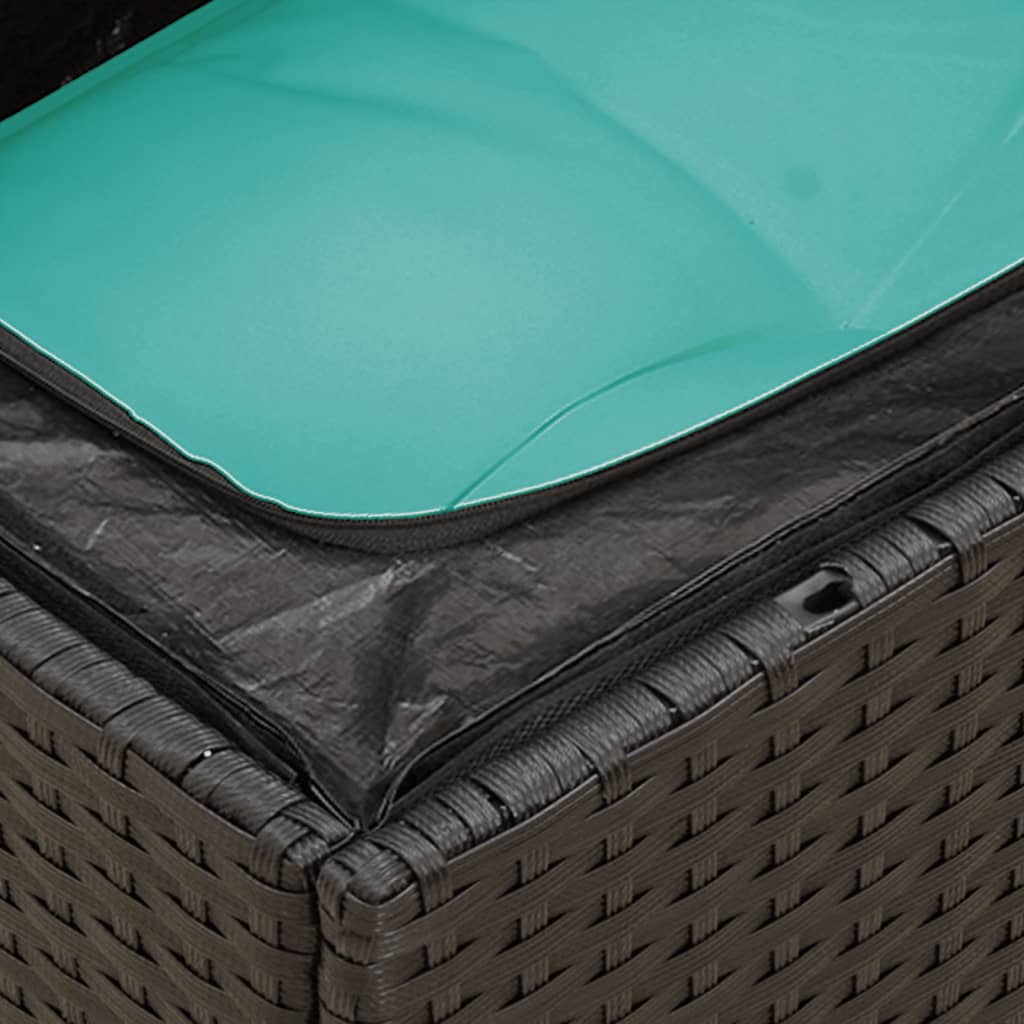 5-tlg. Garten-Sofagarnitur mit Kissen Schwarz Poly Rattan