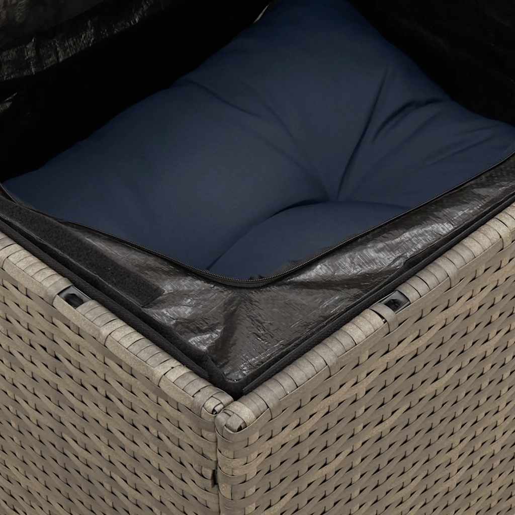 6-teiliges Gartensofa-Set mit Kissen, grau, Polyrattan