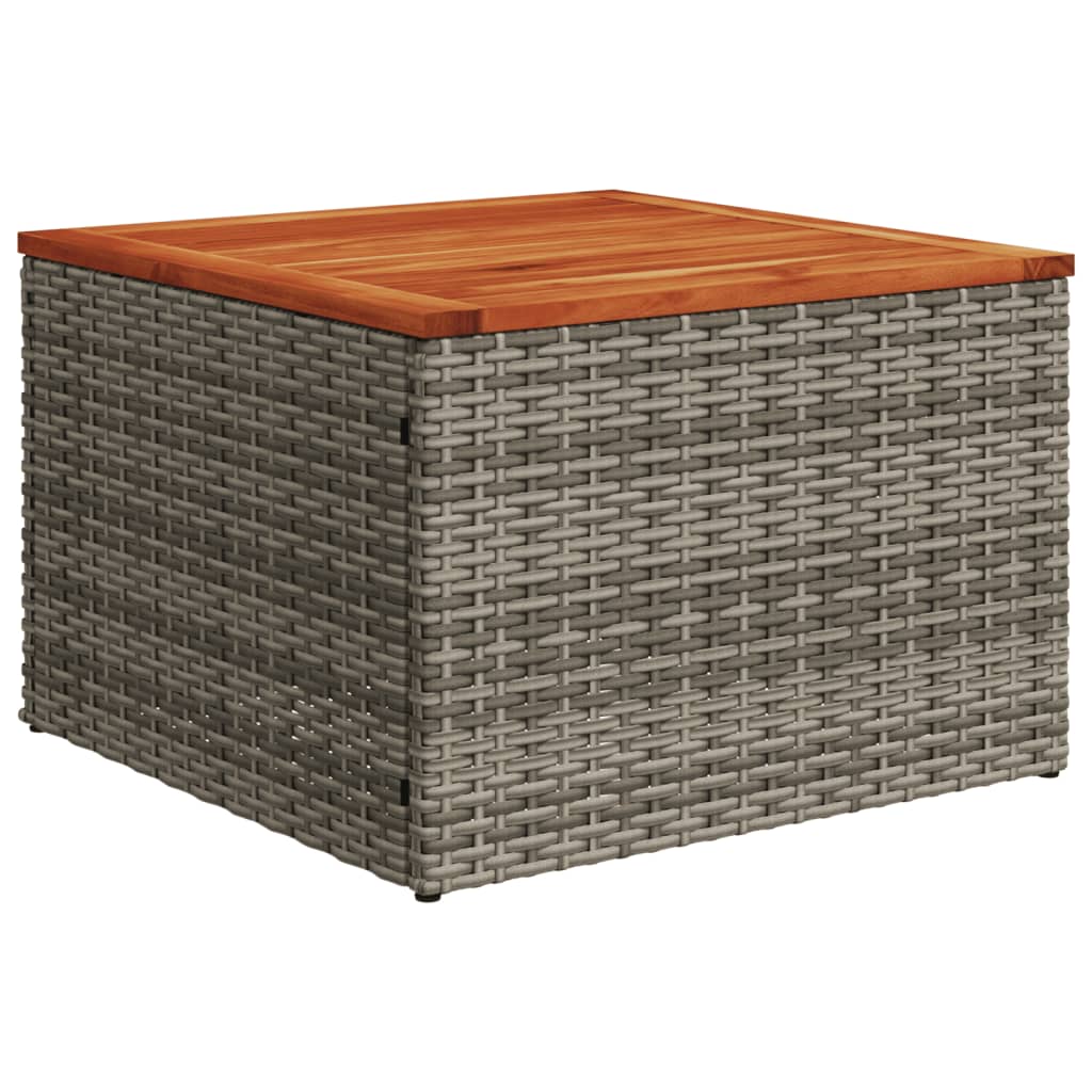 8-teiliges Gartensofa-Set mit Kissen, grau, Polyrattan