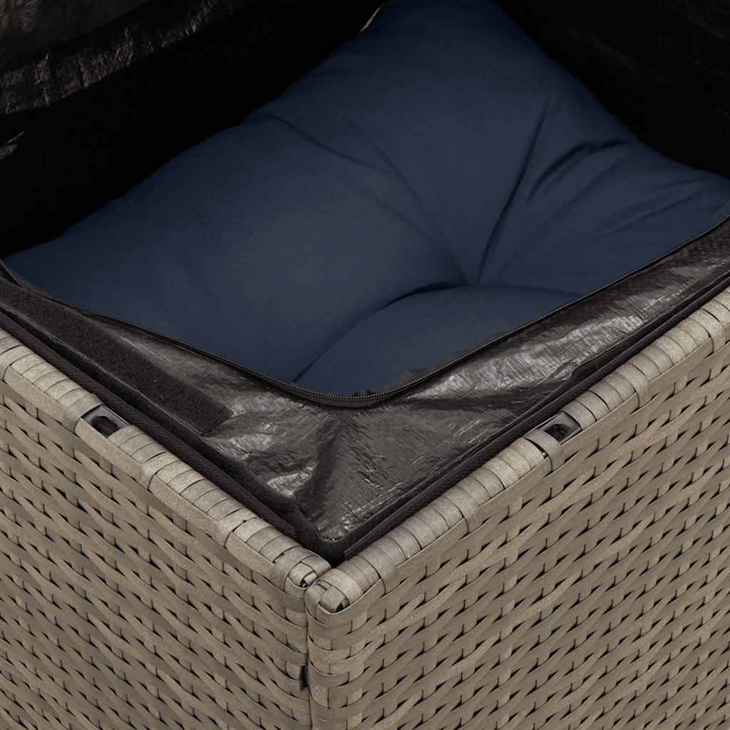 14-tlg. Garten-Sofagarnitur mit Kissen Grau Poly Rattan