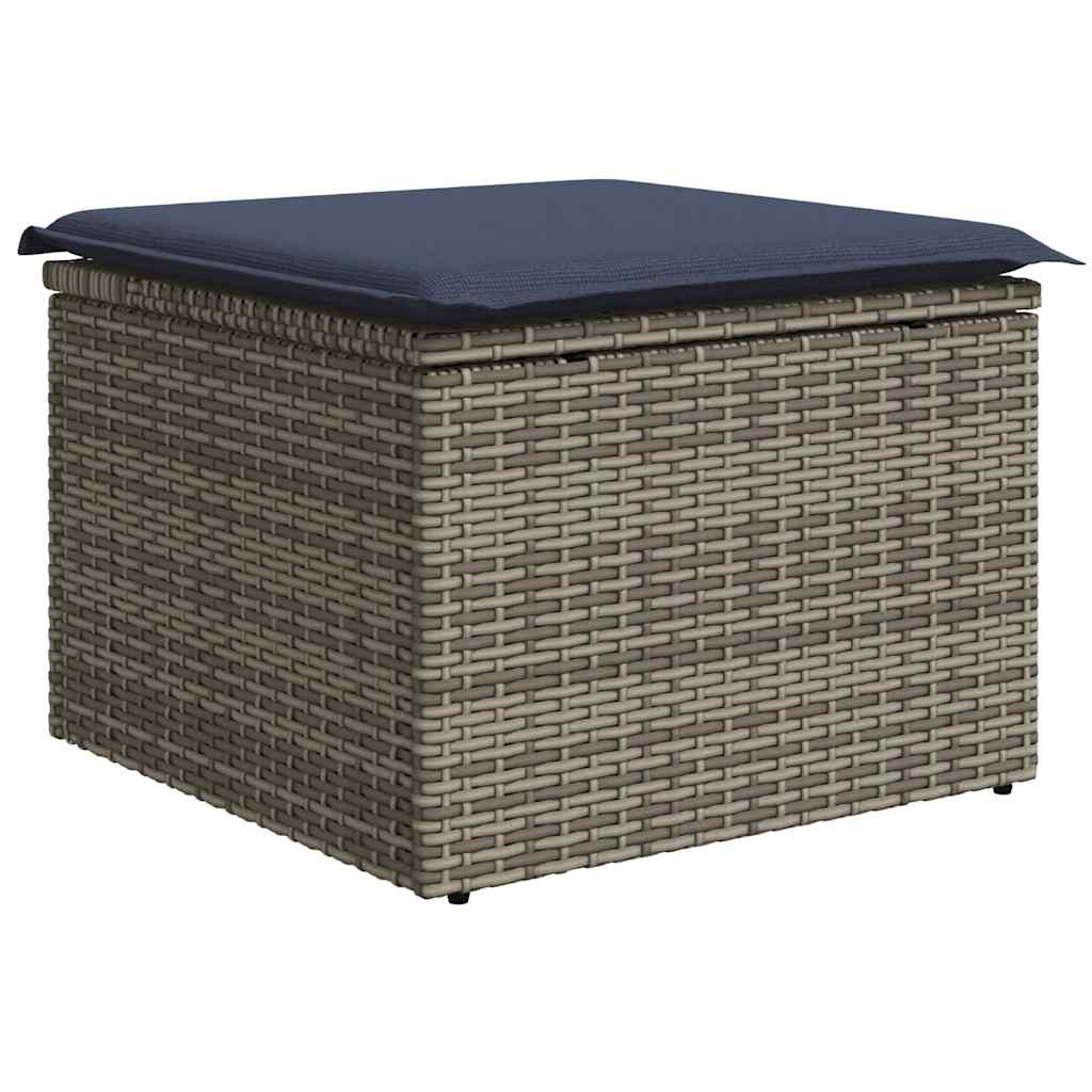 14-teiliges Gartensofa-Set mit Kissen, grau, Polyrattan