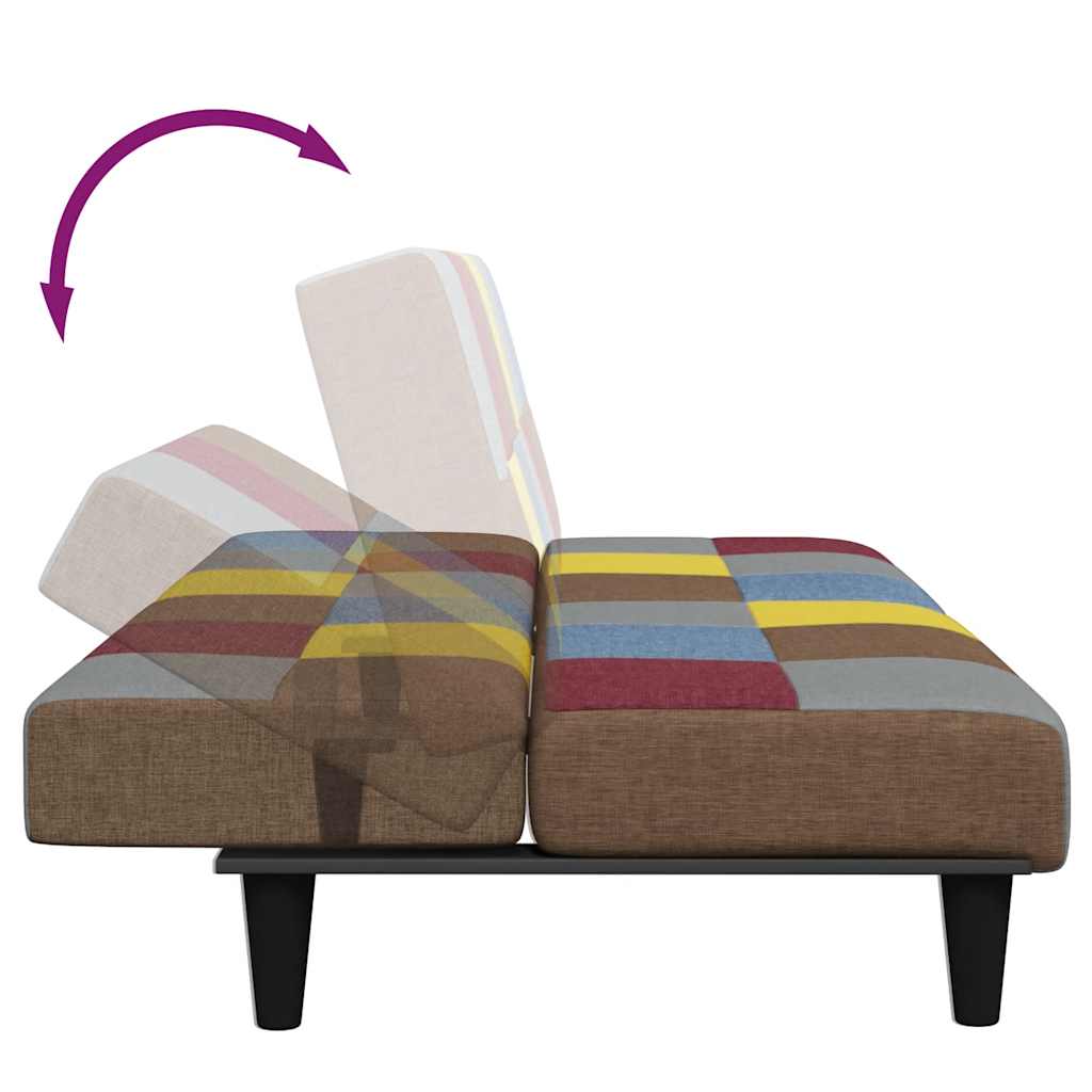 vidaXL Schlafsofa 2-Sitzer mit Fußhocker Patchwork Stoff