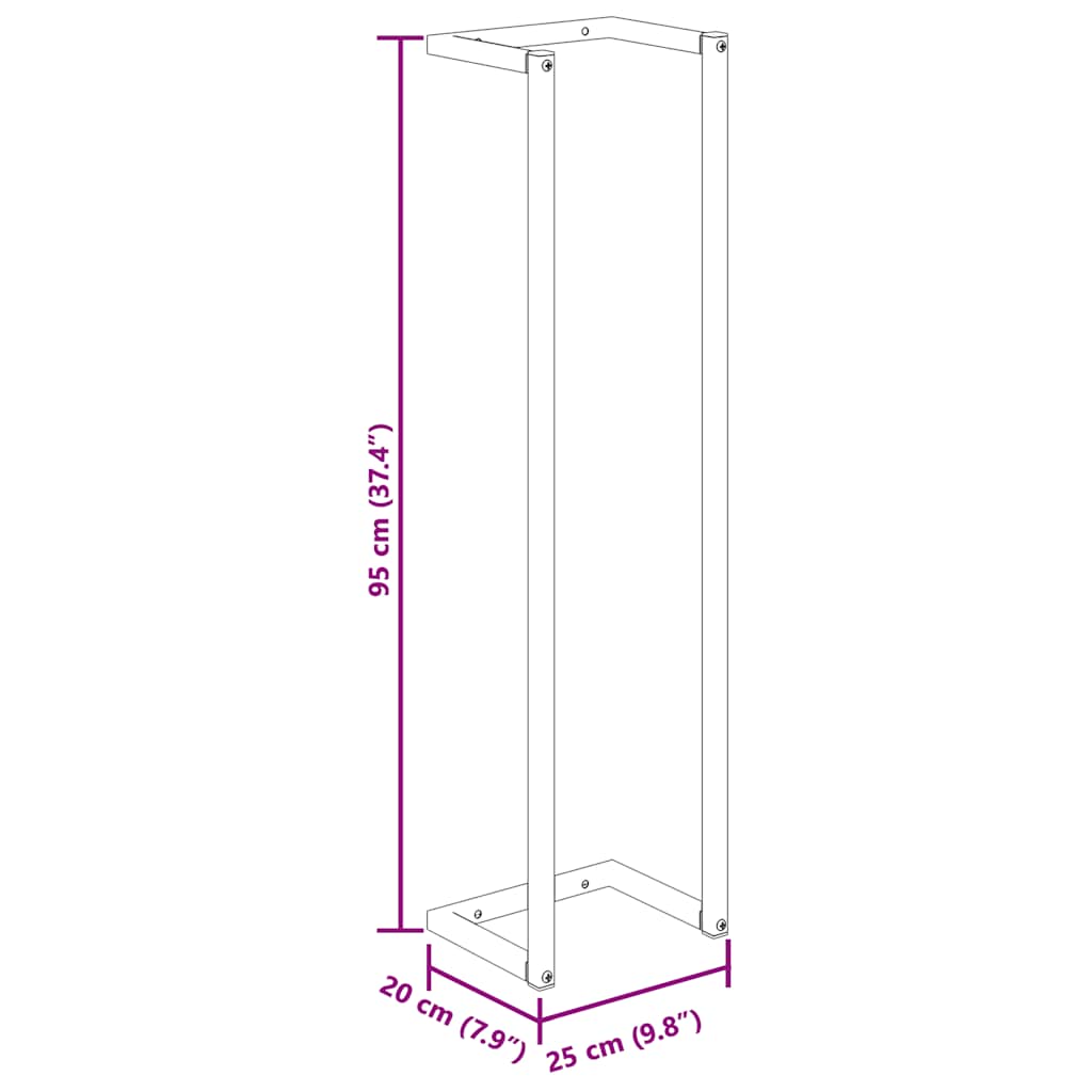 vidaXL Handtuchständer Schwarz 25x20x95 cm Eisen