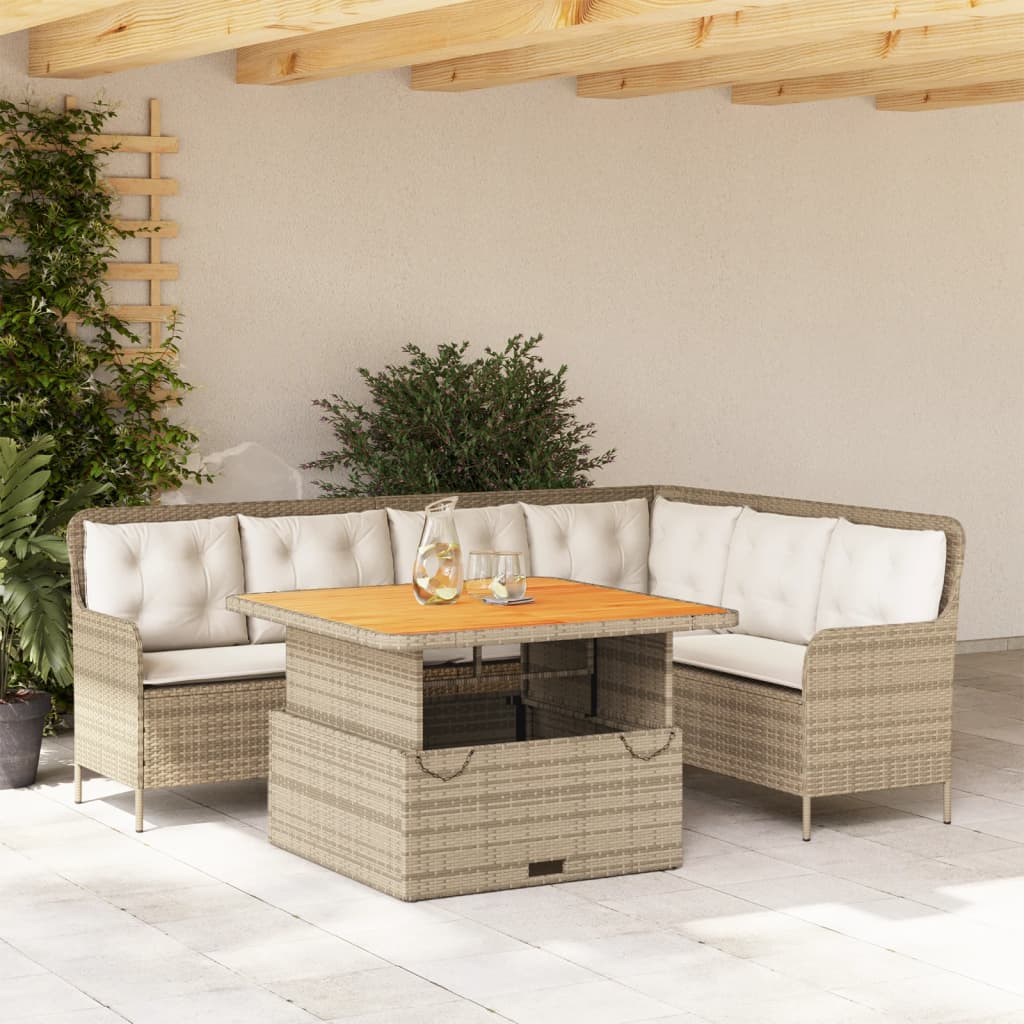 2-tlg. Garten-Sofagarnitur mit Auflagen Schwarz Poly Rattan
