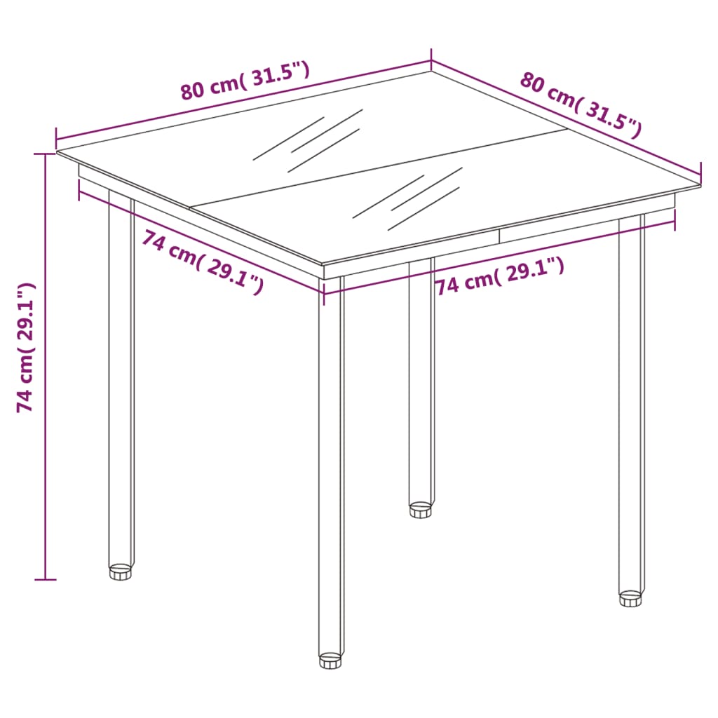 3-tlg. Garten-Essgruppe mit Kissen Schwarz Poly Rattan
